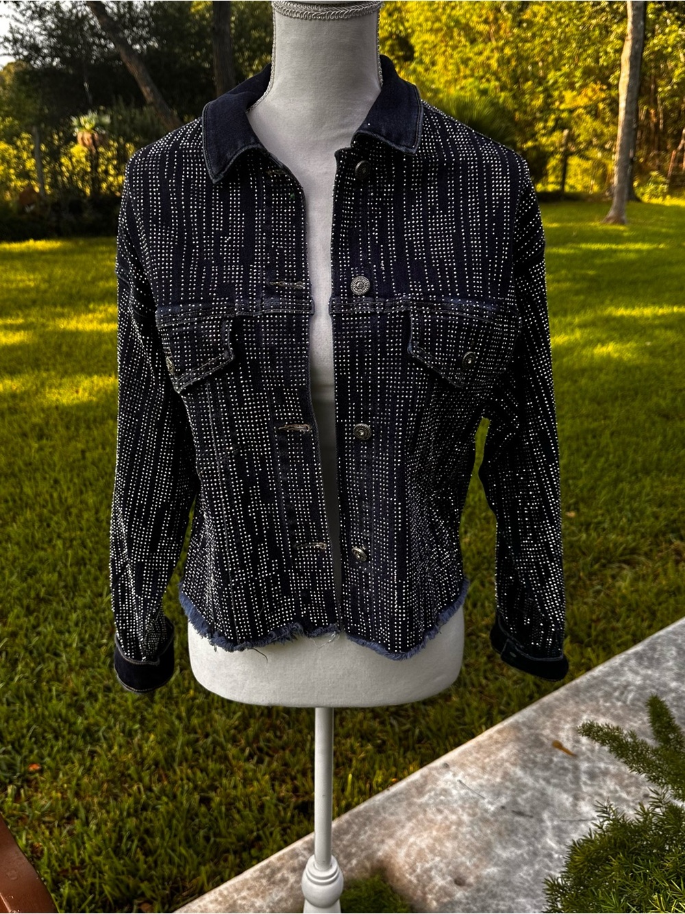 Women's Beaded Denim Jacket